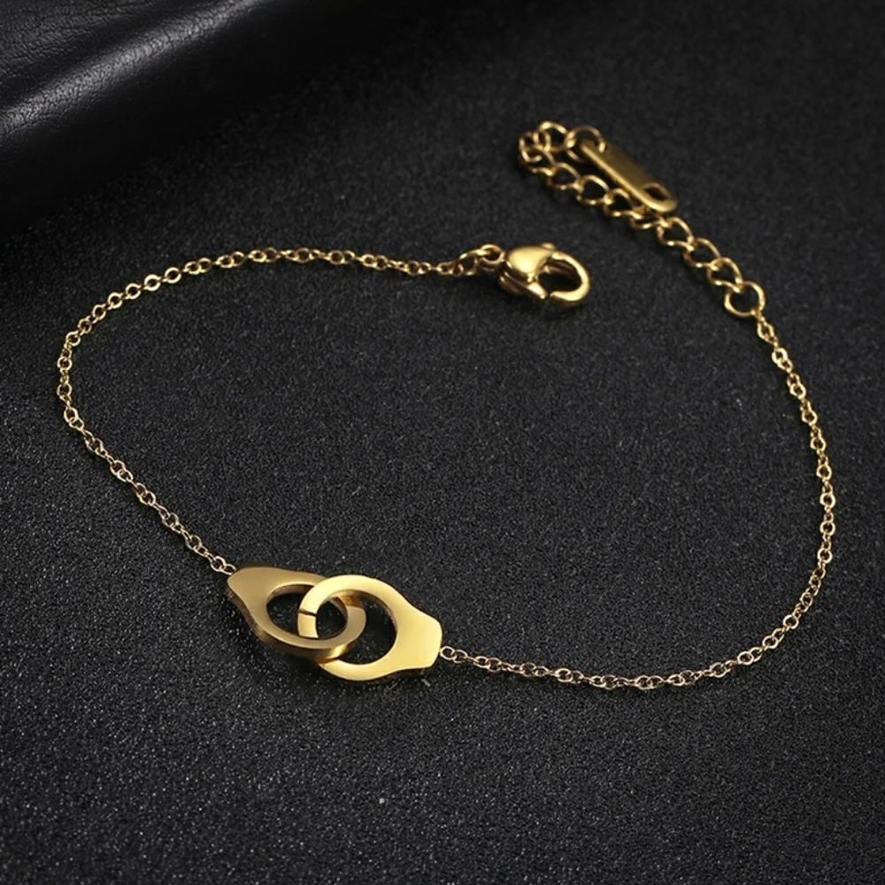 Gold Stainless Steel Handcuff Bracelet